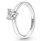 Pandora Stackable Sparkling Heart Solitaire Sterling silver ring 191165C01-52