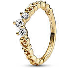 Pandora Ring Stackable Regal Swirl Tiara 14k gold-plated ring 162232C01-56