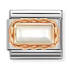 Nomination Classic Rose Gold Buguette Stone White Mother of Pearl berlock 430512/12