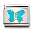 Nomination Classic Gold Turquoise butterfly berlock 030285/63