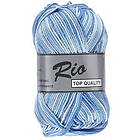 Lammy Yarns Rio Garn Print 623 Hvid/Blå 50 gram