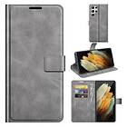 Leather Wallet Samsung Galaxy S22 Ultra Grey