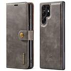 DG.MING 2-in-1 Magnet Wallet Samsung Galaxy S22 Ultra Brown