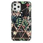 iPhone X / iPhone Xs Skal Marmor Monstera Jungle Svart