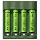 GP Batteries ReCyko Batterilader Everyday 4x 850 mAh AAA på köpet Grön