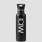 ICANIWILL Stainless Steel Water Bottle Black w. White logo 600ml