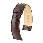 Hirsch CROCOGRAIN Calf Leather Brown L 20 mm