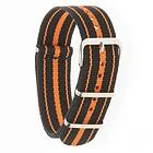 Orange Dr Nato Straps STRIPE Strap Black 22 mm