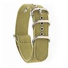 Dr Nato Straps ZULU FOUR Army Green Canvas Strap Satin 22 mm