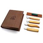 BeaverCraft Geometric Wood Carving Knife Set in gift book-box BCRS05BOOK