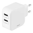 Deltaco USB-laddare med 2xUSB 4,8A 24W USB-AC175