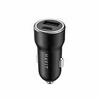 Havit HV-CC613 laddare till cigarettuttaget med USB & USB-C port Svart
