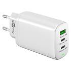 Goobay USB oplader 2xUSB-C PD och USB QC 65W vit