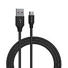 Devia Laddningskabel USB MicroUSB 1m 2,4A Svart