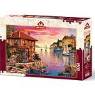 Art puzzle 1500 bitar Dominic Davison, The mediterranean harbour