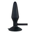 True Black Inflatable Anal Plug, Long