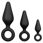 EasyToys Buttplug Set With Pull Ring, Black