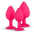 EasyToys Silicone Buttplug Set With Diamond, Pink