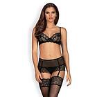 Obsessive Contica Garter Set Svart L/XL