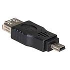 Akyga OTG-adapter Mini-USB-hane (Typ-B) USB-A-hona Svart