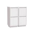 Skänkar 2 st vit 31,5x34x75 cm massiv furu Vit 813383