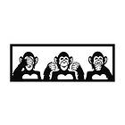 Three Monkeys M Väggdekor Svart 279ENZ1135