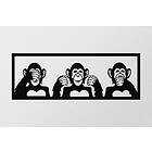 Three Monkeys L Väggdekor Svart 279ENZ1136