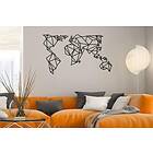 World Map Metal Decor 4 Väggdekor Svart 279ENZ1137