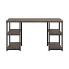 Dorel Home Ashlar Skrivebord 137 cm med oppbevaring 4 Hyllor Brun/Svart 9895857C