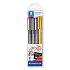 Staedtler Pigmentliner och marker 4 Pennor