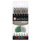 Sakura Fineliner Pigma Micron Set 6 pennor (Basic 01)