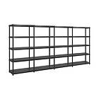 Förvaringshylla 5 hyllor svart 366x45,7x185 cm plast Svart 3059862