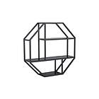 Hasslevik Vegghylle 77x20 cm 4 Hyllor Sort/Matt Svart 0000089690