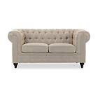 Manor House Chesterfield Lyx Soffa 2-sits Beige ZF-2001 A BEIGE FABRIC