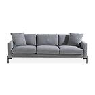 Skonsam 3-sits Sofa med Prydnadskuddar Grå