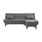 Hunterville Sovesofa m. Sjeselong 4-sits 107x205 Mörkgrå 867UNQ1663