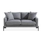 Skonsam 2-sits Sofa med Prydnadskuddar Grå