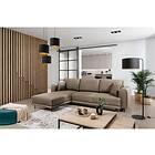 Hopland 3-sits Sovesofa m. Sjeselong med oppbevaring Beige CO-DAL-LT-20NU