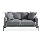 Skonsam 2-sits Sofa med Prydnadskuddar Mörkgrå