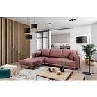 Hopland 3-sits Sovesofa m. Sjeselong med oppbevaring Rosa CO-DAL-LT-24NU