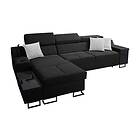 Seginus Sovesofa m. Sjeselong Förvaring 3-sits 226x127 Svart