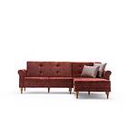Benin Sovesofa m. Sjeselong 4-sits 205x180 Röd 825BLC1702
