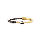 Scottsberry Mörkbrunt Läderarmband Hybrid Fusion Guld