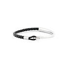 Scottsberry Svart Läderarmband Hybrid Fusion Silver