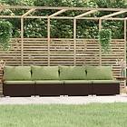 vidaXL Sofa 4-sits med dynor konstrotting brun