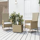 vidaXL Loungegrupp för trädgården 3 delar beige konstrotting&stål