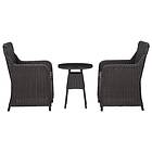 vidaXL Caféset med dynor 3 delar konstrotting svart 46549