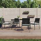 vidaXL Trädgårdsstolar 4 st med dynor svart 54x62,5x89 cm konstrotting 3187081