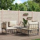 vidaXL Loungegrupp 5 delar med dynor antracit konstrotting 3186710