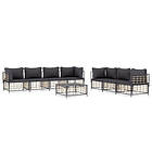 vidaXL Loungegrupp 8 delar med dynor antracit konstrotting 3186707